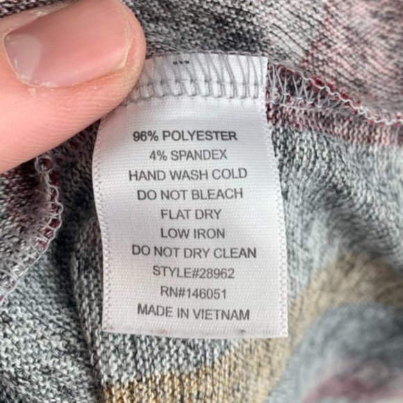 Monteau Multicolor Striped Tie Front Long Sleeve Blouse - Picture 4 of 5